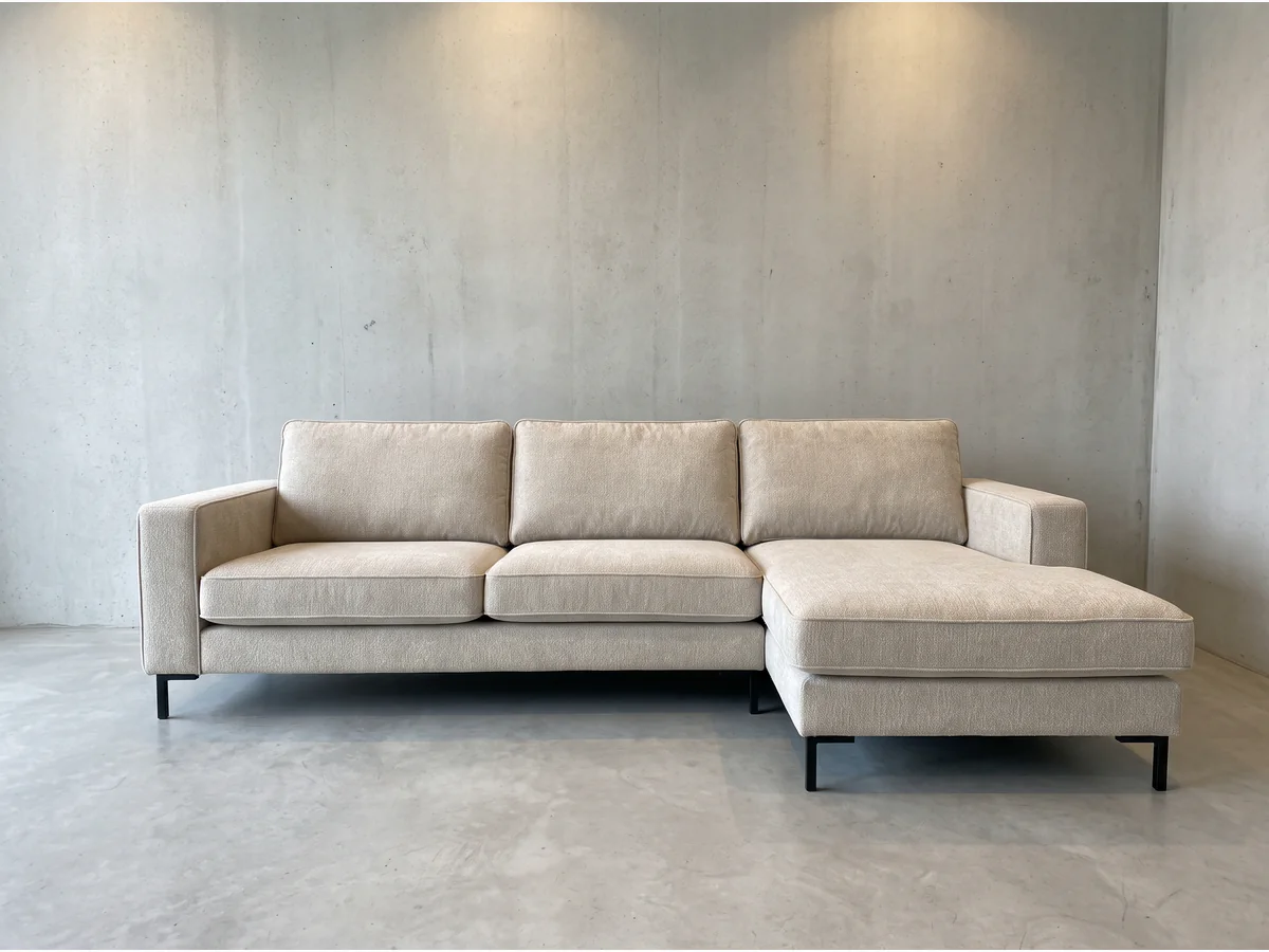 Esquinero con Chaise Arroyito en vista frontal, fabricado en Rosario